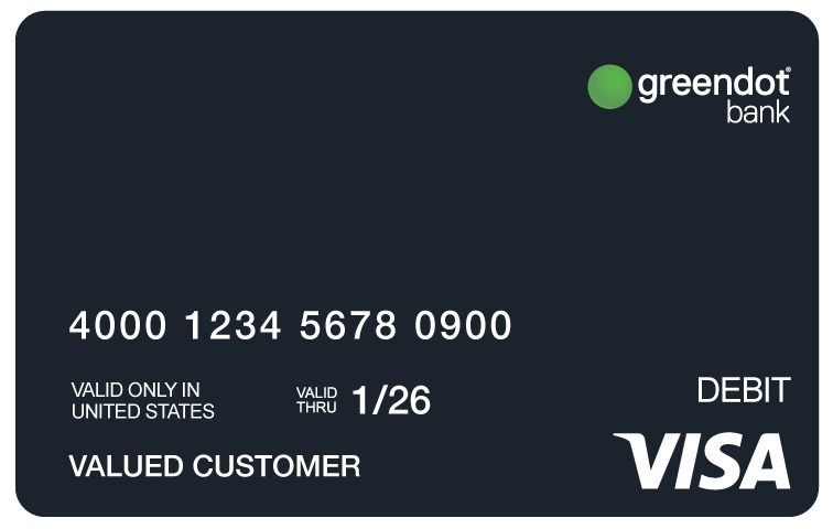 Greendot Bank debit card mockup